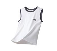 duxyoz Boy's Girl's Sleeveless Tank Top Cotton Loungewear Summer Tops Premium Supersoft Wide Strap Comfortable Vest Toddler Kids Solid Color Comfy T-Shirts Basic Undershirts Loose Fit 9-10 Years