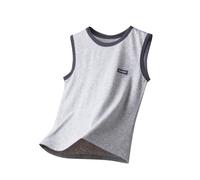 duxyoz Boy's Girl's Sleeveless Tank Top Cotton Loungewear Summer Tops Premium Supersoft Wide Strap Comfortable Vest Toddler Kids Solid Color Comfy T-Shirts Basic Undershirts Loose Fit 9-10 Years