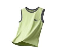 duxyoz Boy's Girl's Sleeveless Tank Top Cotton Loungewear Summer Tops Premium Supersoft Wide Strap Comfortable Vest Toddler Kids Solid Color Comfy T-Shirts Basic Undershirts Loose Fit 9-10 Years