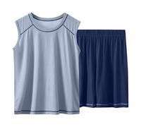 duxyoz Boys Girls Summer Clothes Sets Shorts Outfit Modal Cooling Loungewear Set Sleeveless Tank Tops And Casual Shorts Lightweight 2 Pieces Sport Suits Breathable Sweatsuits For Kids 14-15 Years