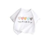 duxyoz Boys Girls T-Shirt Short Sleeve Cute Print Summer Tee Shirts Soft Feel Comfortable Fashionable Cotton Cartoon Top Child Kids Boy Girl Toddler Youth Casual Tees Round Neck 6-8 Years