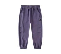 duxyoz Boys Girls Trousers Loose Fit Casual Summer Sweatpants Cotton Baggy Lounge Pants Elastic Waist Suit Bottoms Solid Color Classic Basic School Trousers Plain Joggers with Pockets 5-6 Years