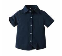 duxyoz Boys Short Sleeve Button Down Shirt Casual Plaid Checked Summer Shirts Cute Lightweight Dress Shirts Formal Uniform Classic Western Tops Kids Henley Shirt Uniform Blouse 8-9 Years