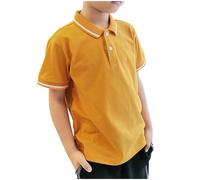 duxyoz Boy's Short Sleeve Polo Shirt School Uniform Summer Casual Cotton Sport Tops Kids Collared Active Performance Golf Shirt Soft Comfortable Button Pique Polos Shirts Loose Blouse 8-9 Years