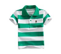 duxyoz Boys Toddler Kids Short Sleeve Polo Shirts Summer Clothe Classic Stripe Printed School Uniform Shirt Casual Moisture Wicking Soft Breathable Cotton Tops Pique Polo Shirts 6-7 Years