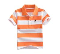 duxyoz Boys Toddler Kids Short Sleeve Polo Shirts Summer Clothe Classic Stripe Printed School Uniform Shirt Casual Moisture Wicking Soft Breathable Cotton Tops Pique Polo Shirts 1-13 Years