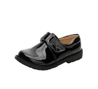duxyoz Boys Uniform School Shoes Classic Casual Oxfords Flats Formal Slip-On Loafers Kids Church Dress Shoes Lightweight Durable and Flexible for Age 4 Years A Black