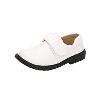 duxyoz Boys Uniform School Shoes Classic Casual Oxfords Flats Formal Slip-On Loafers Kids Church Dress Shoes Lightweight Durable and Flexible for Age 4.5 Years A White