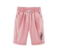 duxyoz Capris Pants for Girls Summer Casual Loose Straight Wide Leg Drawstring Elastic Waist Cropped Trousers Kids Loose Fit Baggy Beach Shorts Knee Length Lounge Bermuda Shorts 11-12 Years