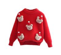 duxyoz Christmas Jumper for Kids Boys Girls Knitted Pullover Sweater Thicken Warm Sweater Tops Long Sleeve Chunky Warm Knitwear Sweatshirts Soft Fluffy Round Neck Sweater Jumpers 11-12 Years