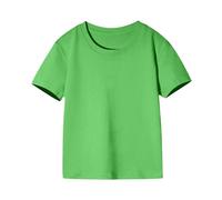 duxyoz Cotton T Shirts for Boys Girls Short Sleeve Tops Casual Solid Breathable Summer T-Shirt Loose Fit Round Neck Plain School Basic Tees Lounge Top Kids Daily Wear Playwear Clothes 2-3 Years