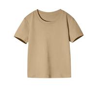 duxyoz Cotton T Shirts for Boys Girls Short Sleeve Tops Casual Solid Breathable Summer T-Shirt Loose Fit Round Neck Plain School Basic Tees Lounge Top Kids Daily Wear Playwear Clothes 6-7 Years