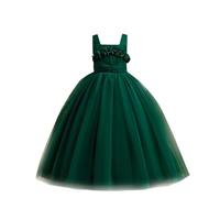 duxyoz Flower Girl Dress Elegant Lace Puffy Tulle Sleeveless Formal First Communion Pageant Dresses Kids Girls Princess Birthday Bridesmaid Wedding Party Prom Ball Gown Baptism Dresses 16-17 Years