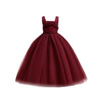 duxyoz Flower Girl Dress Elegant Lace Puffy Tulle Sleeveless Formal First Communion Pageant Dresses Kids Girls Princess Birthday Bridesmaid Wedding Party Prom Ball Gown Baptism Dresses 16-17 Years