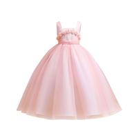 duxyoz Flower Girl Dress Elegant Lace Puffy Tulle Sleeveless Formal First Communion Pageant Dresses Kids Girls Princess Birthday Bridesmaid Wedding Party Prom Ball Gown Baptism Dresses 12-13 Years