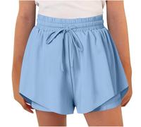 duxyoz Flowy Athletic Shorts for Girls Butterfly Shorts for Kids Teens Preppy Tennis Running Athletic Short with Liner 2-in-1 Double Layer Quick-Drying Comfy Short Pants Summer Clothes 10-11 Years