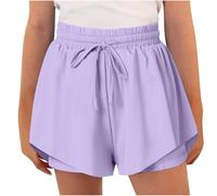 duxyoz Flowy Athletic Shorts for Girls Butterfly Shorts for Kids Teens Preppy Tennis Running Athletic Short with Liner 2-in-1 Double Layer Quick-Drying Comfy Short Pants Summer Clothes 8-9 Years