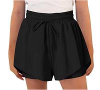 duxyoz Flowy Athletic Shorts for Girls Butterfly Shorts for Kids Teens Preppy Tennis Running Athletic Short with Liner 2-in-1 Double Layer Quick-Drying Comfy Short Pants Summer Clothes 8-9 Years