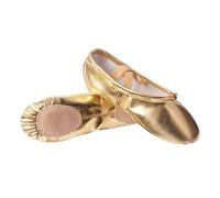 duxyoz Girls Ballet Flats Dress Shoes Mary Janes Ballerina Shoes Closed Toe Soft Sole Metallic Ballet Slippers for Toddler/Little/Big Kids UK Size 1 Yellow