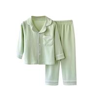duxyoz Girls Boys Pyjamas Set Button Down Long Sleeve Sleepwear Nightwear Kids 2 Pieces Clothes Set Cotton Loungewear Children 2pcs Pjs Sets Lounge Casual Outfit Soft Comfortable Homewear 15-16 Years