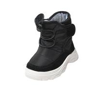 duxyoz Girls Boys Snow Boots - Comfortable,Warm,Faux Fur Lined,Non-Slip,Soft Soles,Winter Outdoor Mid Calf Insulated Shoes for Little/Big Kids Black UK Size