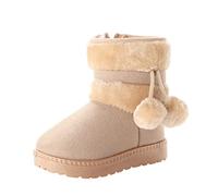 duxyoz Girls Boys Snow Boots Kids Warm Winter Boots Toddler Plush Booties Faux Fur Lined Non-Slip Shoes Mid Calf Soft Sole Outdoor Shoes Size 13