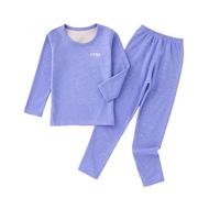 duxyoz Girls Boys Thermal Underwear Set For Kids Children Cotton Base Layer Long Johns Bottoms And Long Sleeve Top Winter Warm Two Piece Clothes Sets Loungewear Solid Fall Winter Outfits 14-15 Years