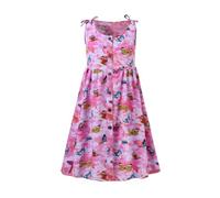duxyoz Girls Butterfly Cotton Dress Summer Casual Loose A-Line Flowy Sundress Toddler Sleeveless Vintage Boho Beach Vacation Dresses Soft Button Down Maxi Midi Flared Pleated Sundress 14-15 Years