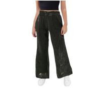 duxyoz Girls Flare Sequin Trousers Casual Wide Leg Bell Bottoms Kids Retro Sparkly Jazz Dance Pants Disco Party Trousers Stage Performance Gymnastic Dancewear Costume Streetwear 9-10 Years
