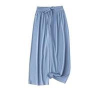 duxyoz Girls Lounge Casual Trousers Summer Sleep Pants Soft Comfortable Lightweight Cooling Wide Leg Trousers Drawstring Elastic Waist Comfy Pajamas Bottoms Breathable Baggy Long Pants 10-11 Years