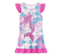 duxyoz Girls Nightdress Princess Nighties Nightwear Flutter Sleeve Nightgown Comfy Pajamas Sleepwear Summer Sleepshirt Pjs Cute Printed Mermaid Night Dress Sleepsuits Homewear Loungewear 7-8 Years