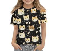 duxyoz Girls Red Tshirt Cute Summer T-Shirts Short Sleeve Tops Casual Soft Comfy Basic Tee Crewneck Novelty Funny Graphic Printed Fashion Tees Blouses for Kids Children 7-8 Years