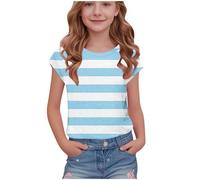 duxyoz Girls Short Cap Sleeve T Shirts Kids Summer Crewneck Tops Tees Casual Loose Fit Tunic Soft Basic Tees Cute Trendy Fashion Clothes Baggy Y2k Shirts Stretch Lightweight Comfy Tops 13-14 Years