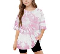 duxyoz Girls Short Sleeve Oversized T Shirts Kids Summer Crewneck Tops Basic Tees Cute Printed Graphic Tee Casual Loose Fit Baggy Tops Blouse Plus Size Girl Fashion Trendy Outwear Clothes 12-13 Years