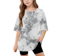 duxyoz Girls Short Sleeve Oversized T Shirts Kids Summer Crewneck Tops Basic Tees Cute Printed Graphic Tee Casual Loose Fit Baggy Tops Blouse Plus Size Girl Fashion Trendy Outwear Clothes 12-13 Years