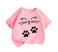 duxyoz Girls Short Sleeve Tops Kids Toddler Summer T Shirts Crewneck Fashion Tees Cute Casual Loose Cotton Tops Tee Breathable Plain Solid Color Basic Shirts Trendy Graphic Printed Blouse 6-8 Years