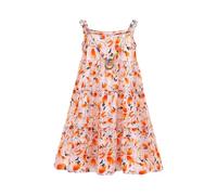 duxyoz Girls Summer Beach Dress With Necklace Strappy Sleeveless Floral Print Bohemian Sundress Casual A-Line Flowy Swing Midi Dress Tween Girls Cotton Smocked Tiered Off Shoulder Sundress 12-13 Years