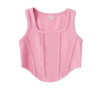 duxyoz Girls Tank Tops Kids Summer Casual Sports Crop Top Sleeveless Basic Shirts Cute Athletic Square Neck Blouse Vest Tee Top Fitted T-Shirt Dance Wear Streetwear Y2k Sportwear 9-10 Years