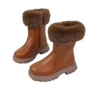 duxyoz Girls Winter Boots Warm Snow Boots Outdoor Warm Faux Fur Lined Shoes Mid Calf Non-Slip Ankle Booties UK Size 13
