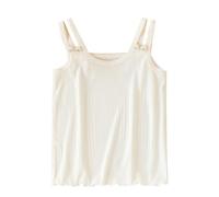 duxyoz Girls'Vest Tops Sleeveless Summer Tank Tops Spaghetti Strap Cami Base Layer T-Shirts Undershirt Cotton Soft Comfy Sleep Pajamas Tops Plain Solid Colour Basic Camisole Vest 13-14 Years