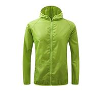 duxyoz Green Women'S Men'S Waterproof Lightweight Rain Jackets Unisex Adults Hooded Raincoat Packable Functional Windbreaker Outdoor Breathable Raincoats Windproof Trench Jacket With Storage Bag M