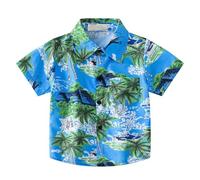 duxyoz Hawaiian Shirt for Kids Boys Girls Children Short Sleeve Hawaiian Beach Shirts Graphic Button Down Tops Lightweight Summer Funky Casual Tee Shirts Front Pocket Slim Fit Classic T-Shirt 5 Years