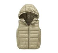 duxyoz Kids Boys Girls Puffer Hooded Vest Winter Warm Sleeveless Padded Gilets Thick Jacket Solid Color Zip-Up Outwear Thermal Lightweight Winter Coat Outdoor Waistcoat Windproof 5-6 Years