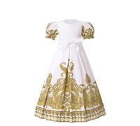 duxyoz Kids Girls Abaya Muslim Dress Short/Long Sleeve Islamic Kaftan Embroidered Modest Prayer Robe Maxi Dresses Vintage Middle East Arabic Dubai Burka Ramadan Eid Maxi Kaftan Robe 4-5 Years
