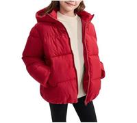 duxyoz Kids Girls Boys Puffer Coat Lightweight Hooded Quilted Puffy Jacket Long Sleeve Thick Warm Overcoat Loose Fit Padded Down Coats Windproof Outdoor Snow Jackets With Pockets 9-10 Years