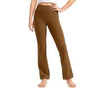 duxyoz Kids Girls Flared Leggings High Waist Bootcut Trousers Stretchy Soft Comfy Yoga Pants Solid Color Basic School Uniform Pants Workout Bell Bottoms Athletic Tights Daily Wear Dance 6-7 Years