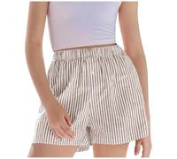 duxyoz Kids Girls Lounge Shorts Elastic Waist Stripe Print Summer Beach Shorts Lightweight Soft Comfy Wide Leg Short Pants Loose Athletic Running Sports Workout Pants Loungewear Short 9-10 Years