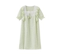 duxyoz Kids Girls Nightdress Princess Nightgown Girls' Nighties Cotton Sleepwear Short Sleeve Lace Square Neck Vintage Victorian Nighties Loose Comfy Loungewear Cute Nightwear Sleepshirts 7-8 Years