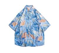 duxyoz Kids Hawaiian Shirt Boys Girls Short Sleeved Beach Print Shirts Button Down Tops Classic Casual Floral Polo Shirt Holiday T-Shirt Summer Tropical Blouse with Front Pocket 13-14 Years