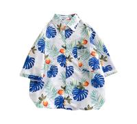 duxyoz Kids Hawaiian Shirt Boys Girls Short Sleeved Beach Print Shirts Button Down Tops Classic Casual Floral Polo Shirt Holiday T-Shirt Summer Tropical Blouse with Front Pocket 13-14 Years